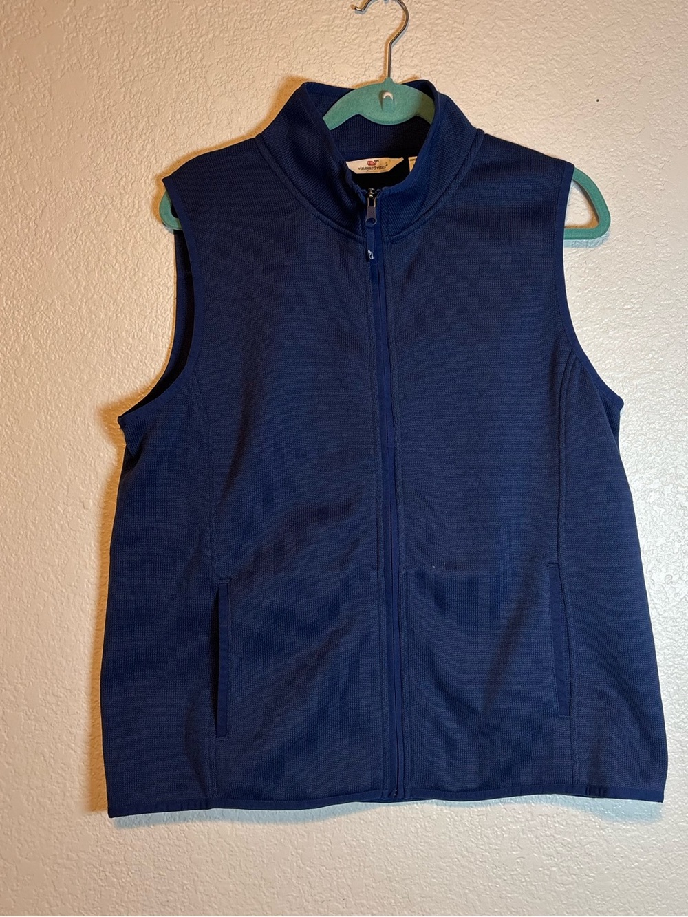 Vineyard Vines Vest Navy Women Fleece XL golf fall warm